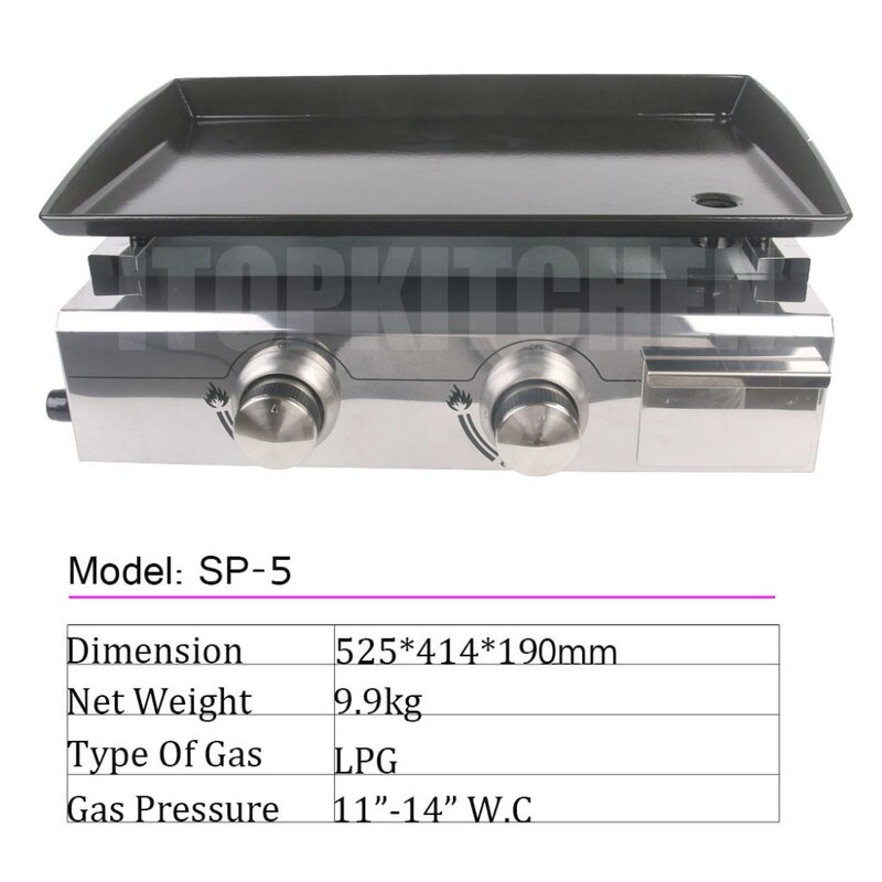 Overseas Warehouse Plancha BBQ Grill Gas Griddle 1/2/3/4 Burners Outdoor Machine Steak Vegetable Cooking Plate