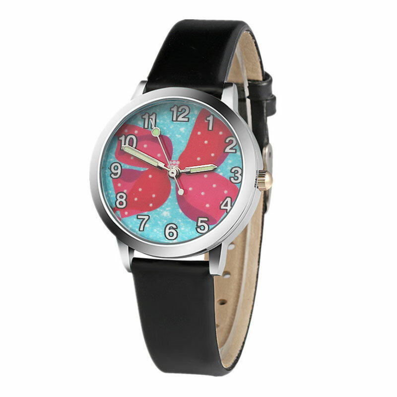 ใหม่เอี่ยมเด็กนาฬิกาการ์ตูนผีเสื้อสีชมพูเด็กของขวัญนาฬิกาควอตซ์ Jelly หนัง Boy Girl กีฬานาฬิกา Relogio Feminino