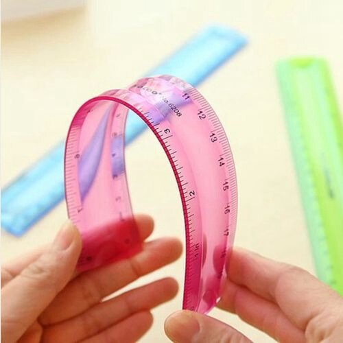 20cm, 30cm tape, flexible ruler multicolor students is not easy to break ruler school office stationery
