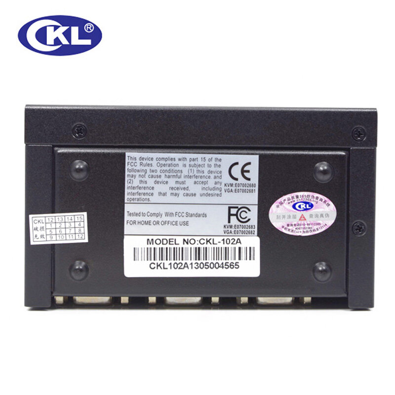 CKL-102A 2 Port Splitter VGA caixa De Metal 1 em 2 1*2 450 MHZ