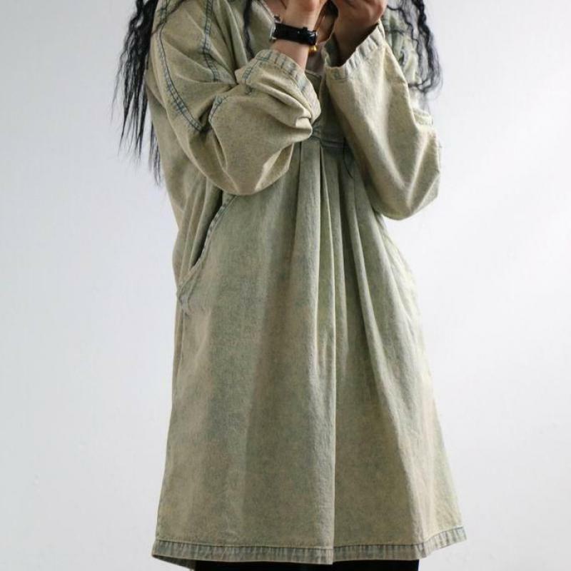 USWMIE – pull à manches longues et col en v pour femme, haut style Cowboy, couleur unie, décontracté, Vintage, Art, lavage chinois, 2020