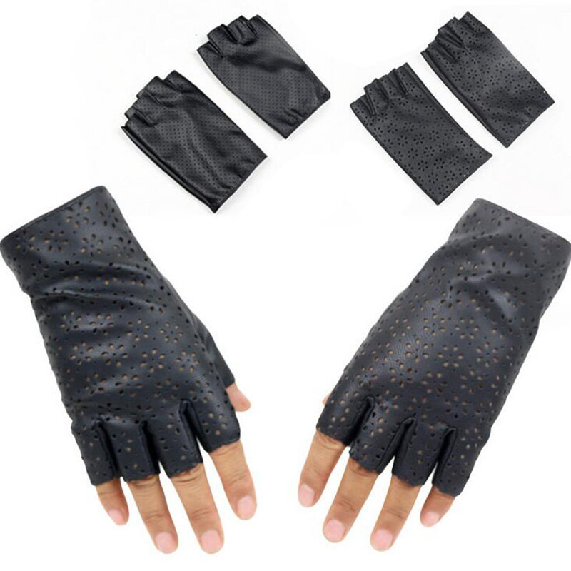 Модные женские тонкие дышащие перчатки из искусственной кожи в стиле панк для танцев женские перчатки для вождения без пальцев перчатки дл...