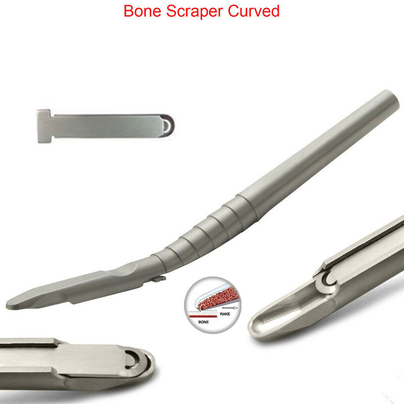 Rascador de hueso para implante Dental, instrumento de acero inoxidable, colector quirúrgico recto y curvo a elegir, 1 pieza