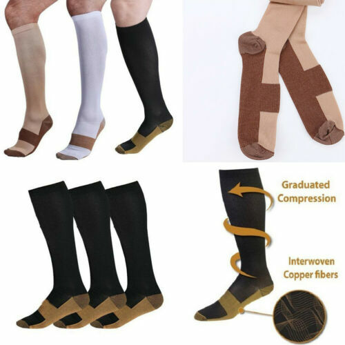 Copper Infused Compression Stockings 20-30mmHg Graduated Students Men's Women's S-XXL Welcome