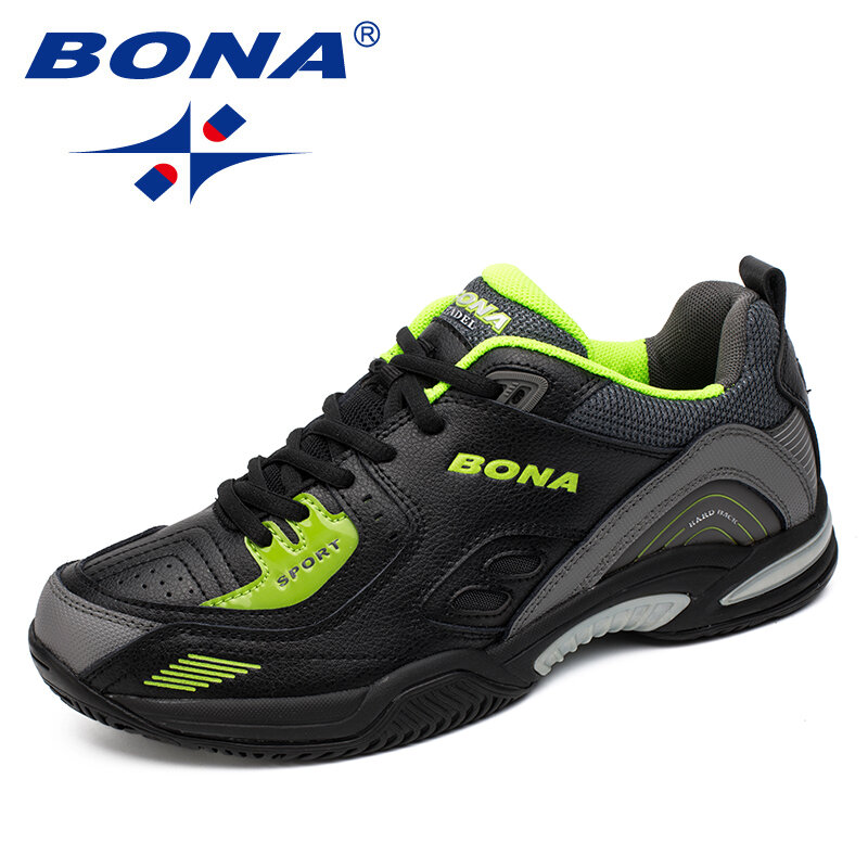 Bona-calçados esportivos masculinos de cordões, tênis de corrida ao ar livre confortáveis e leves e macios, novo estilo popular, frete grátis