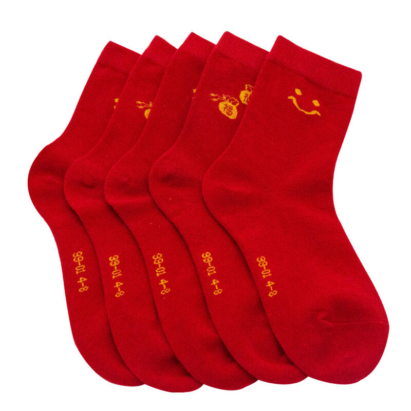 Chaussettes pour enfants de 0 à 12 ans, 100% coton, haute qualité, couleur rouge, pour garçons et filles, collection printemps et automne