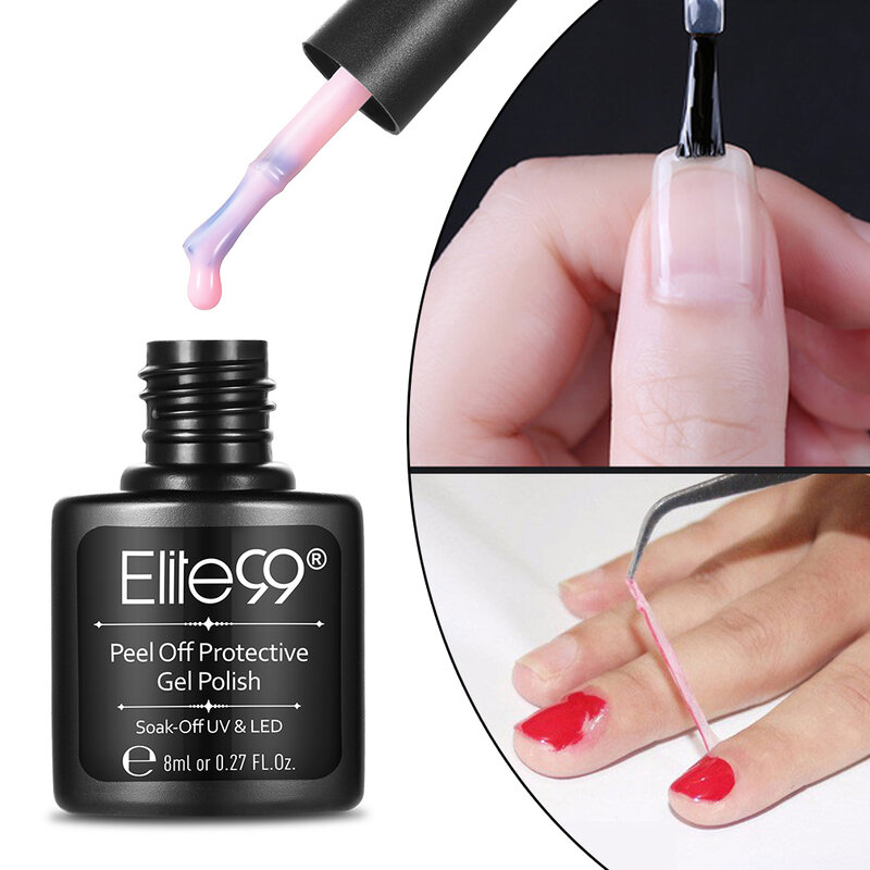 Elite99 8ml Peel Off Protective Nail Polish Nail Latex Peel Off Liquid Protection Finger Skin Easy Clean Cream Nail Care Tool