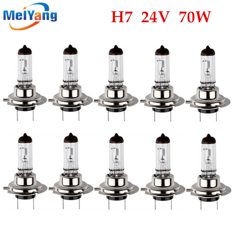 10pcs H7 24V 70W 4300K Yellow Fog Halogen Bulb Light Running Car Head Lamp Styling Source Parking Day
