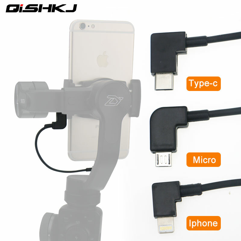 라이트닝 C 타입 마이크로 USB 짐벌 충전 케이블, Zhiyun Smooth 4 3 Q Feiyutech Vimble 2 안드로이드 삼성 아이폰 케이블