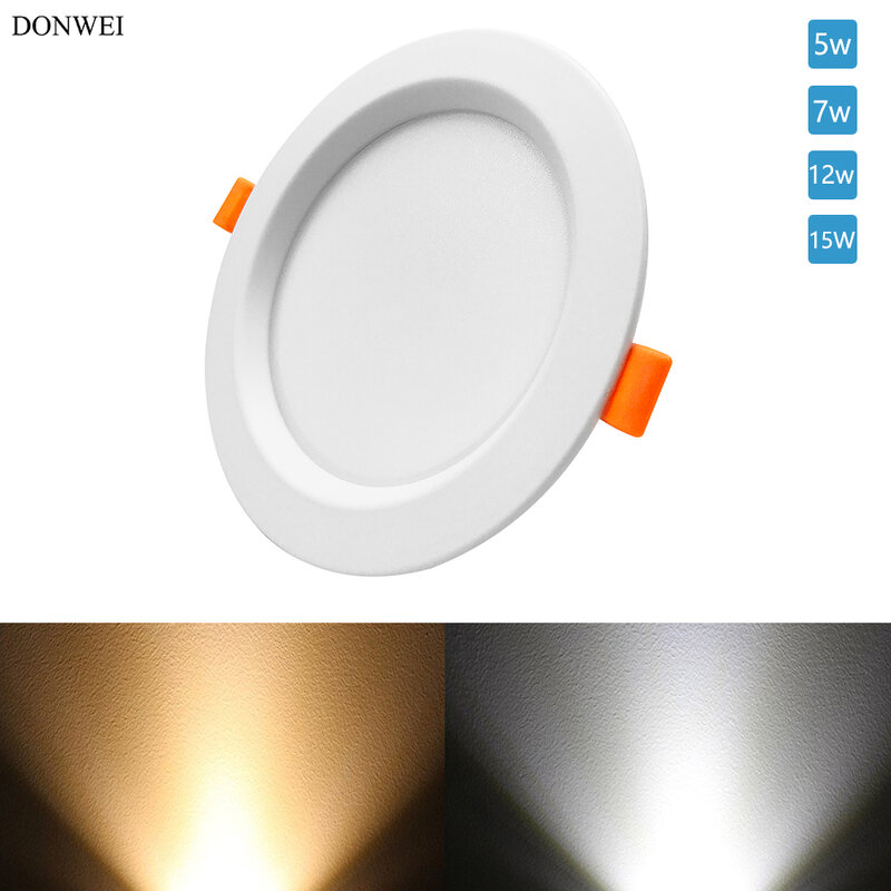 DONWEI-luz descendente LED redonda para decoración de interiores, luces descendentes de aleación de aluminio de alta calidad para el hogar, sala de estar, pasillo, 5W, 7W, 12W, 18W