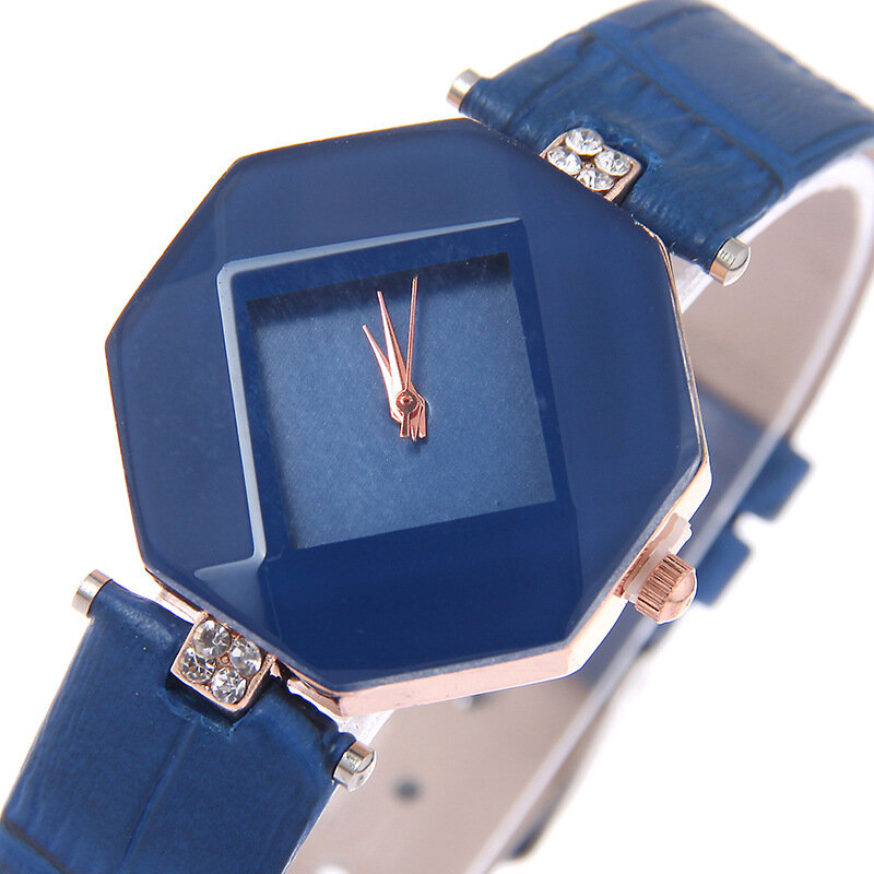 Minhin vestido de luxo relógio para mulher shinning gem strass geométrico dial quartzo relógios de pulso temperamento presente relógios