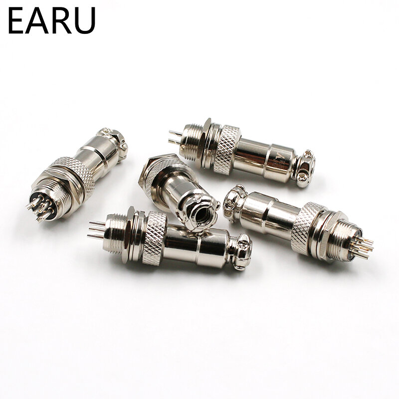 1Set 7/16" GX12 2 3 4 5 6 7 Pin Male Female 12mm M12 Wire Panel L91 GX12 Circular Aviation Connector Socket Plug DF12 M12