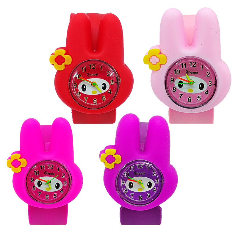 좋은 품질의 토끼 애니메이션 학생 시계, 여성 시계, 패션 플라밍고 시계, 어린이 손목 시계, 어린이 석영 디지털 시계