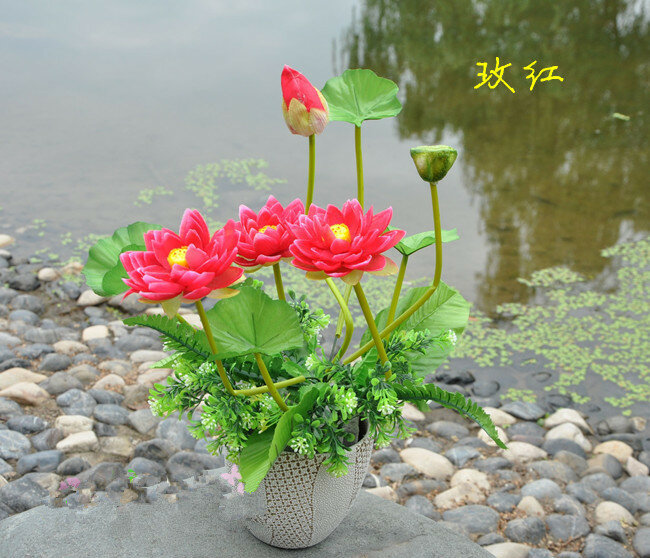 Factory outlets] the beam lotus flower factory simulation artificial flowers silk wedding housewarming opening with flowers