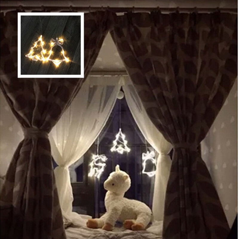 LED عيد الميلاد ديكور للمنزل السنة الجديدة عطلة ليلة ضوء الغزلان الزفاف شجرة تزيين نافذة مصاصة الجنية مصباح