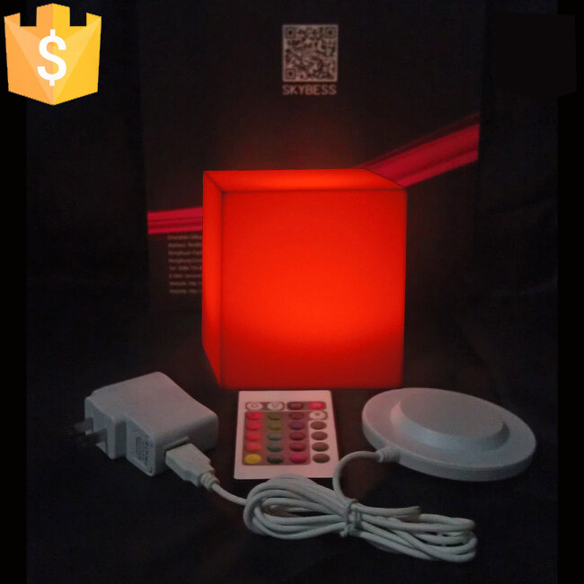 LED Mood Batu Cahaya Malam Lampu Lampu Gadget Alat Dekorasi Rumah Romantis Pencahayaan 13X13X13 Cm 16 warna Berubah CUBE 4 Pcs