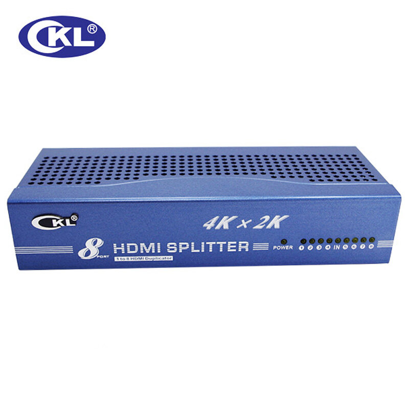CKL 4 K x 2 K 3D 8 cổng HDMI Splitter 1 trong 8 ra 1x8 HDTV Nhà Phân Phối kim loại HD-9842