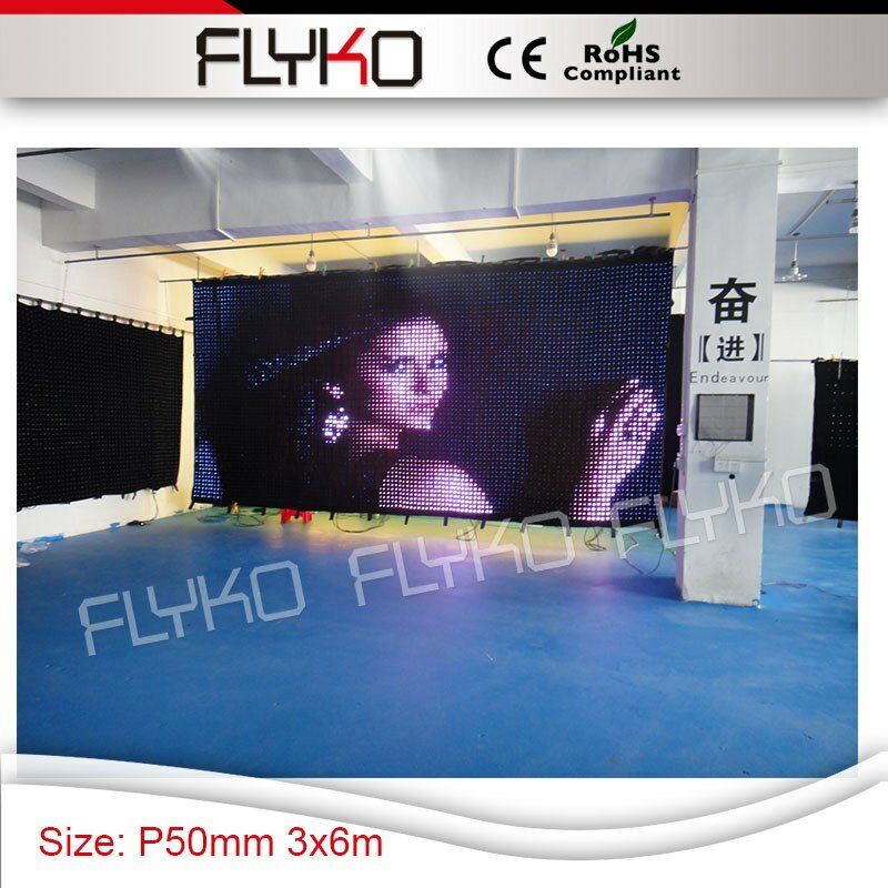 Frete grátis led dj pano de fundo 10ft por 20ft p50mm vídeo cortina exibição tela caso do vôo