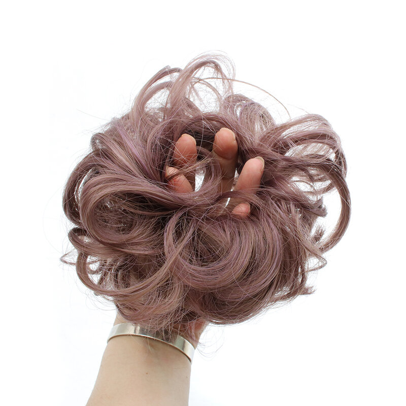 TOPREETY Heat Resistant Synthetic Hair pieces 35gr Curly Chignon with Rubber Band Hair Extension Updo Donut Hairpieces Q5