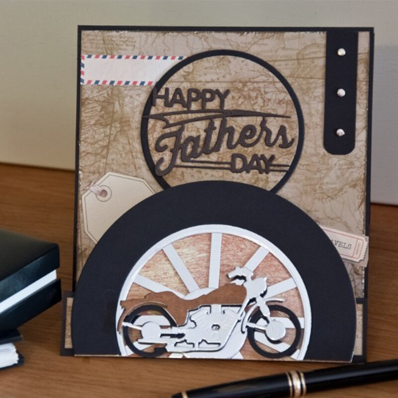 Трафарет для вырезания открыток на День отца, для скрапбукинга, фотографий, рукоделия