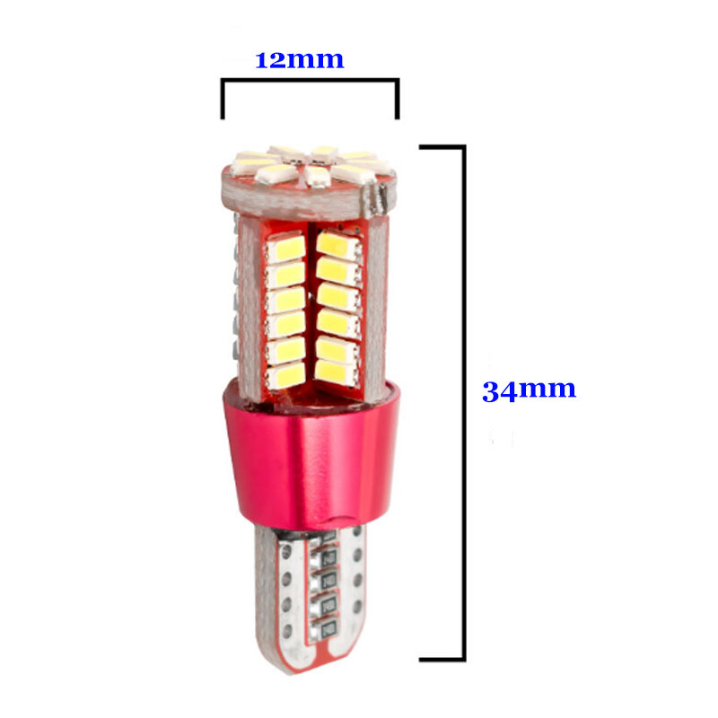2pcs Super Bright T10 LED W5W 194 CANBUS NO Error Car Clearance Reading light 57SMD Auto Marker Lamp bulb White yellow Red 12V
