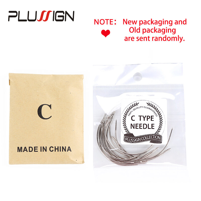 Plussign C Curved Needles Hand Sewing Needles Not Rusty Weaving Hair Extension Needle Modelling And Crafts Sewing Hair Tools
