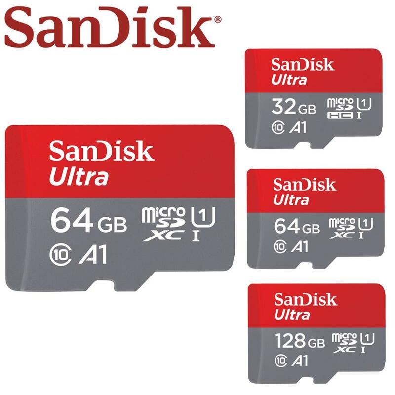 Sandisk 마이크로 sd 카드 16 기가 바이트 32 기가 바이트 64 기가 바이트 128 기가 바이트 c10 a1 메모리 카드 마이크로 tf 플래시 카드 sdxc sdhc 속도 100 메터/초 전화 컴퓨터
