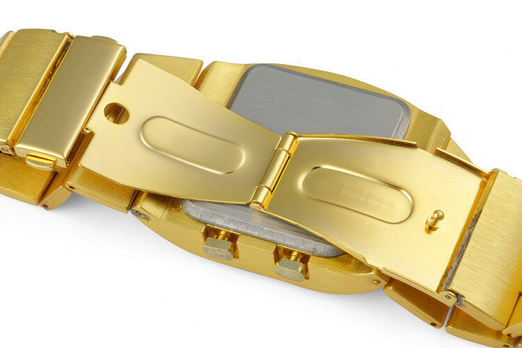 แฟชั่น Iron Man Luxury Gold Blue สีแดง LED นาฬิกาข้อมือสร้างสรรค์การออกแบบที่ไม่ซ้ำกันนาฬิกาข้อมือ Relogio Masculino