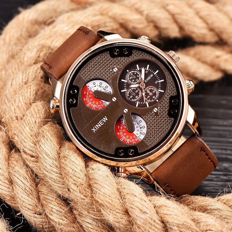 Man Wrist Watch Luxury Automatic Mechanical Date Day Leather Watch Mens Reloj Hombre 2019 big dial watches for men