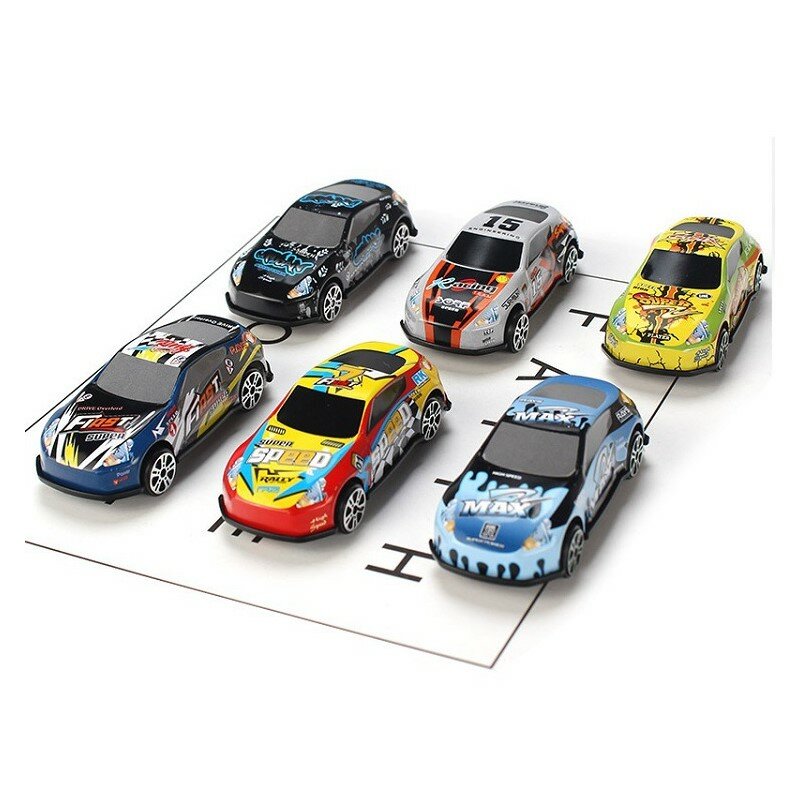 6 Stuks Set Toy Racing Auto Legering Ijzer Shell Taxi Model Inertie Sliding Rail Auto Mini Kleine Gift Speelgoed Voor kinderen Jongens
