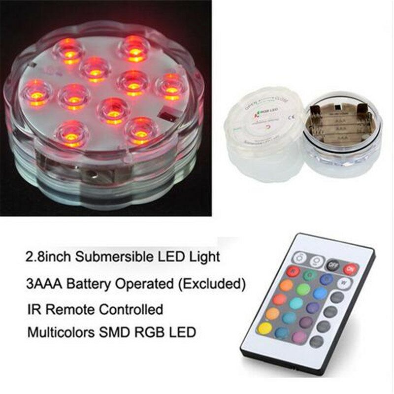 Luces LED sumergibles multicolores para acuario, estanque, boda, producto ambiental a prueba de agua, con control remoto