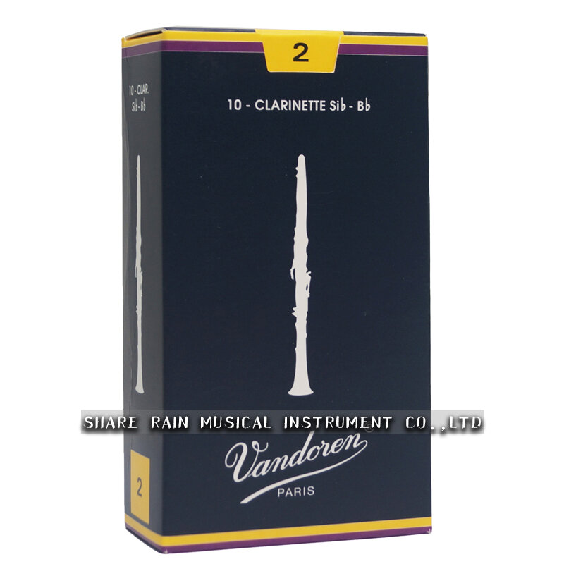 Francja oryginalne Vandoren tradycyjne niebieska skrzynka klarnetowe Bb stroiki/stroiki na klarnet 2.0 #2.5 #3.0 #3.5 # box of 10
