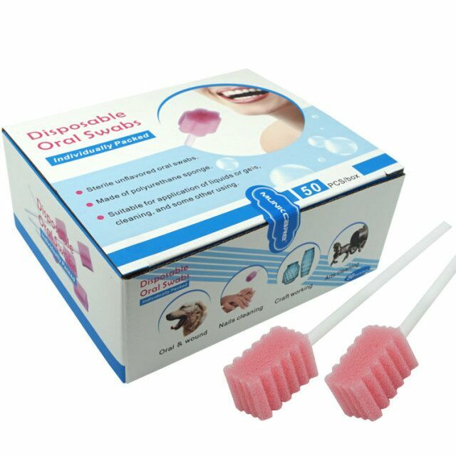 Esponja desechable para el cuidado de la boca, bastoncillos de algodón, cepillo de dientes, limpieza del paciente, 150 unidades