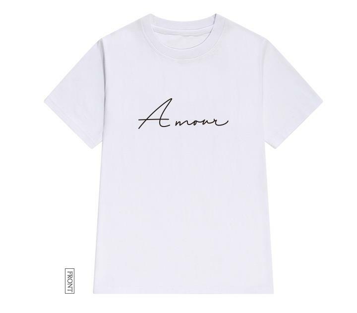 amour Letters print Women tshirt Cotton Casual Funny t shirt For Lady Girl Top Tee Hipster Tumblr ins Drop Ship NA-27