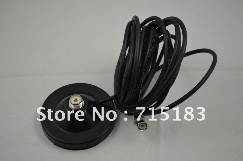 Support/Base magnétique aimant puissant avec câble Coaxial de 5 mètres + connecteur mâle BNC pour autoradio Mobile