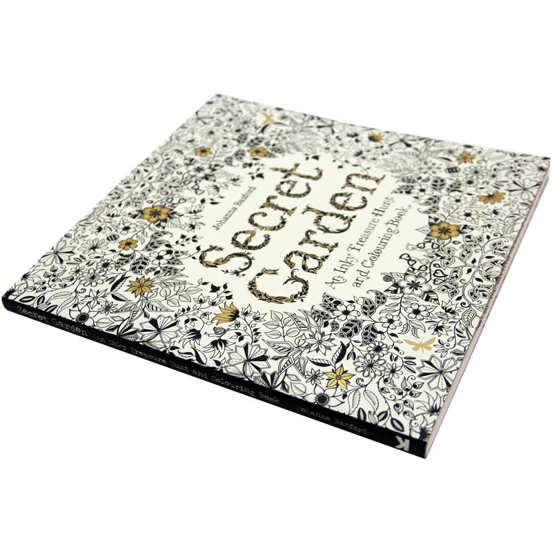 Libros de colorear de jardín secreto en inglés para adultos y niños, libro de pintura de Graffiti para aliviar el estrés y matar el tiempo, 96 páginas