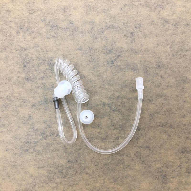 Tubo de aire Flexible transparente para walkie-talkie, 5 piezas de repuesto, bobina de auricular, tubo de aire acústico + 5 piezas tapones para los oídos