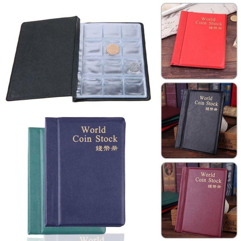 10 pages coloré Album de pièces de monnaie livres PU monde pièce Album livre Case Collection stockage collecte porte-monnaie 120/180 poches