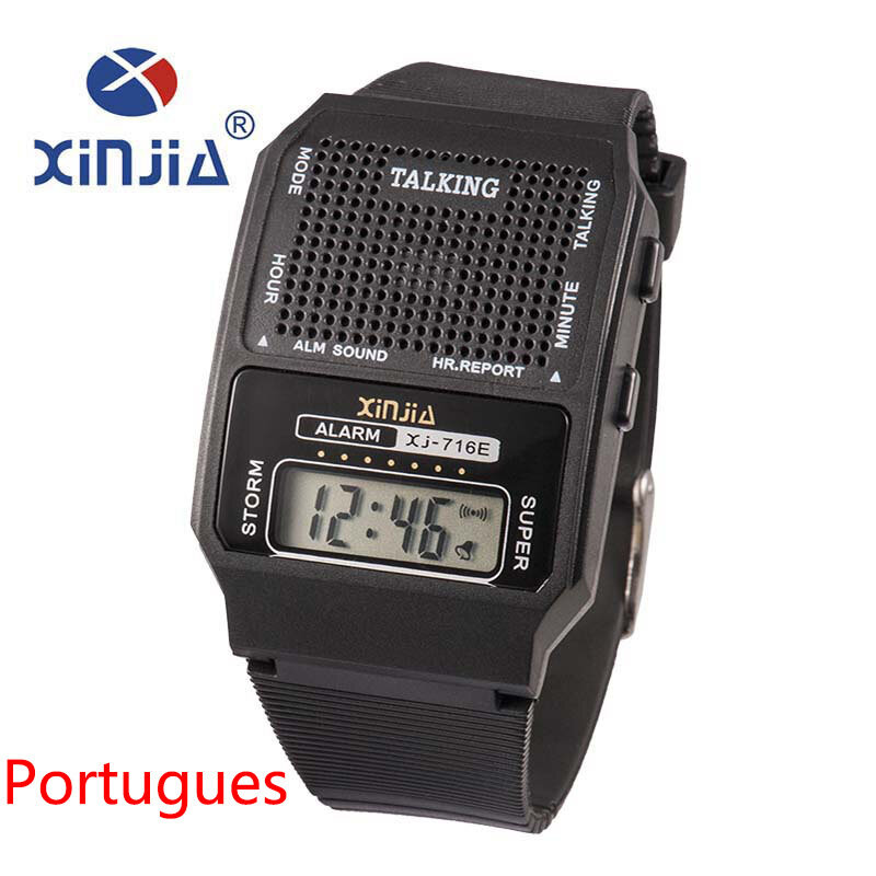 Proste starzy mężczyźni i kobiety mówią zegarek mówić hiszpański Portugues elektroniczne sportowe cyfrowe zegarki na rękę dla osób niewidomych starszych