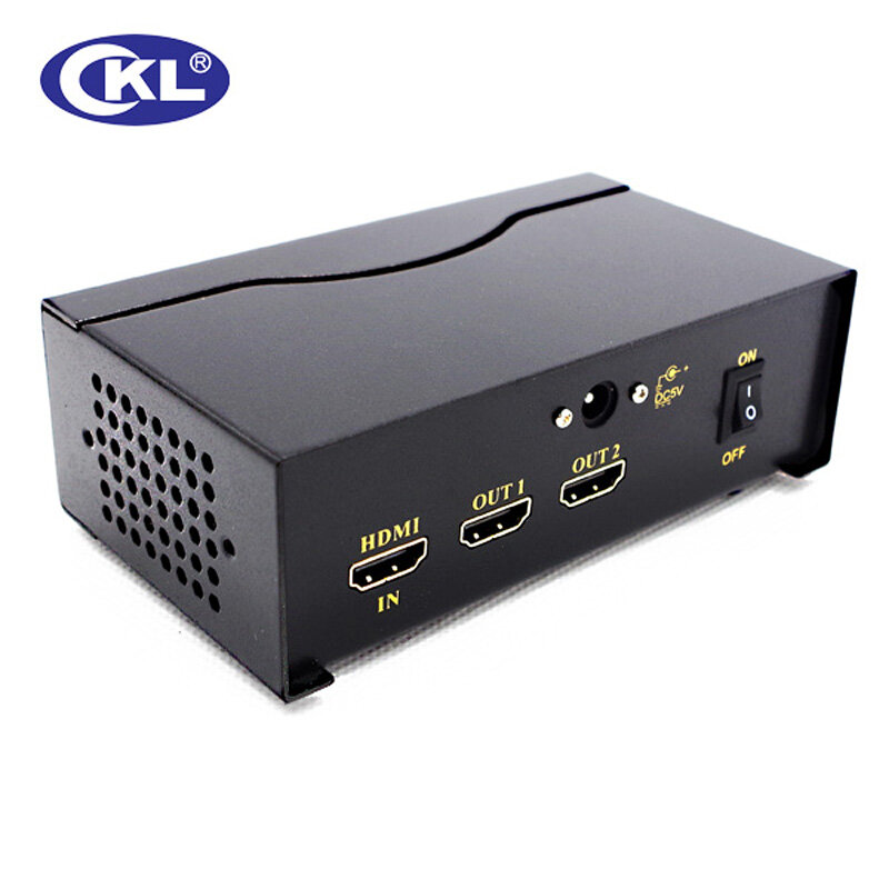 CKL HD-92 1x2 2พอร์ตHDMI Splitterสนับสนุน1.4โวลต์3D 1080จุดสำหรับการตรวจสอบเครื่องคอมพิวเตอร์