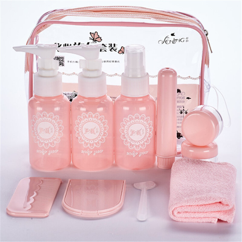 10 pz/set viaggio Mini trucco cosmetico crema per il viso bottiglie di plastica trasparente vuoto trucco contenitore accessori da viaggio