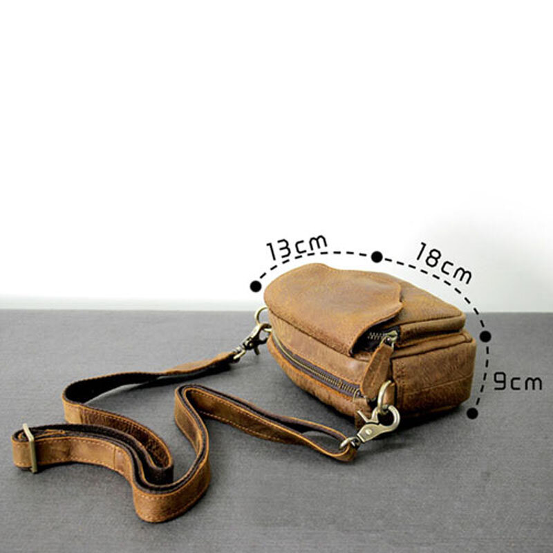 AETOO Original bolso de cuero hecho a mano piel crazy horse paquete cruzado para niños bolso simple retro bolsillos de cuero función bolsa de mensajero