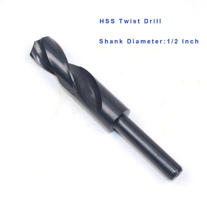 1Pc Twist Drill 13mm 14mm 15mm 16mm 17mm 18mm 19mm 20mm HSS 1/2 inch Dia Reduced Shank Drilling Bit for Wood Steel Plastic Alumi