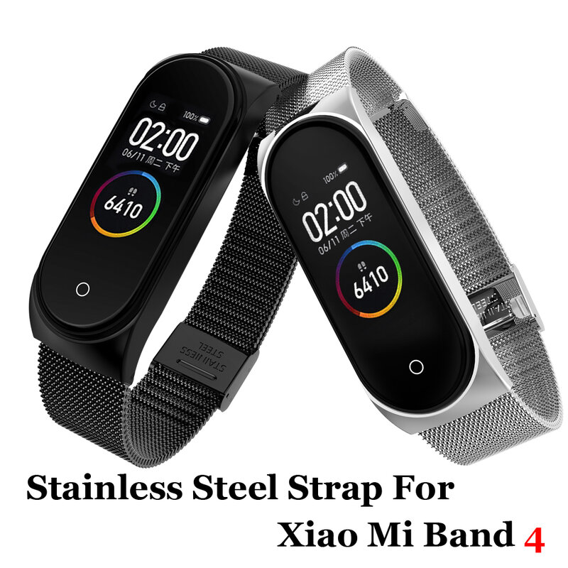 Bracelet en métal pour Xiao mi Band 4/3 bracelet pour Xiao mi Band 4/3 bracelet en acier inoxydable mi Band 4/3 bracelet