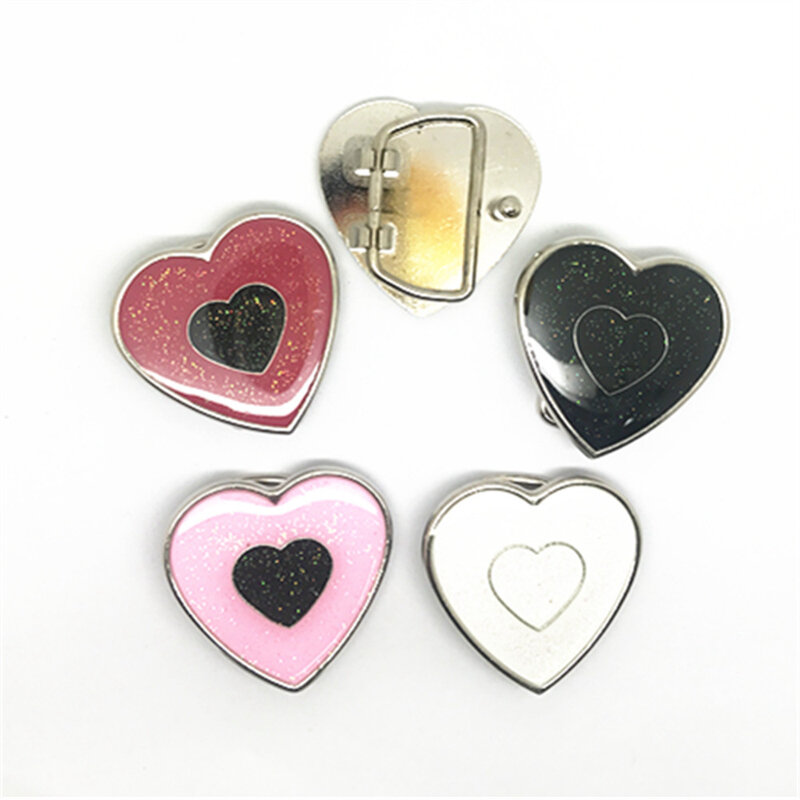 Personalizada de Fábrica 200 pcs atacado heart-shaped cor das mulheres cinto de metal fivela de cinto para 3 cm