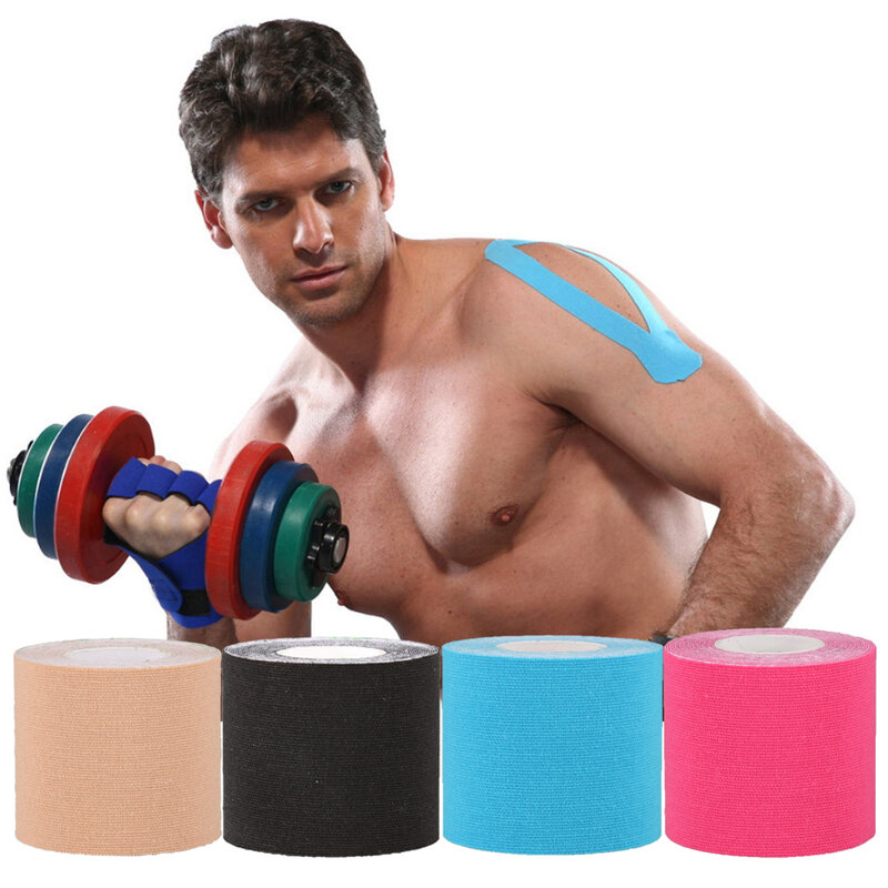 Waterproof Athletic Kinesiology Tape Sports Safety Knee Pad Elbow Brace Gym Fitness Adhesive Bandage Protective Gear Muscle Tape