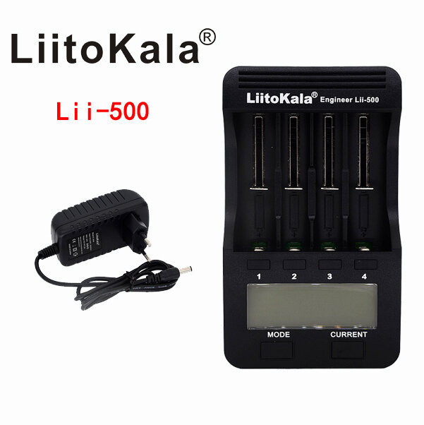 Liitokala-Carregador de bateria com tela, Lii-500, lii-202, lii-100, lii-402, 3.7V, 1.2V, 18650, 26650, 16340, 18500