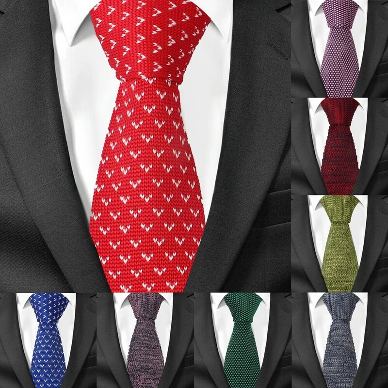 New Knit Ties Casual Narrow Knitted Necktie For Men Business Skinny Mens Neck Tie Cravats Slim Solid Groom Neckties