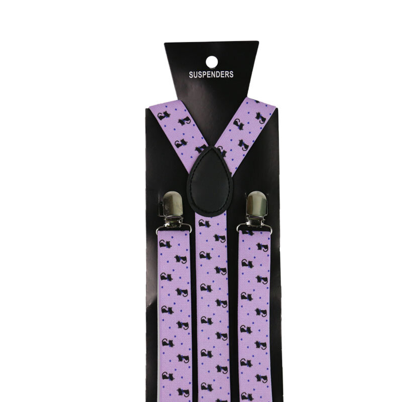 Tirantes elásticos ajustables para hombre Y mujer, tirantes con estampado Animal de 2,5 cm de ancho, elásticos en forma de Y, con 3 clips