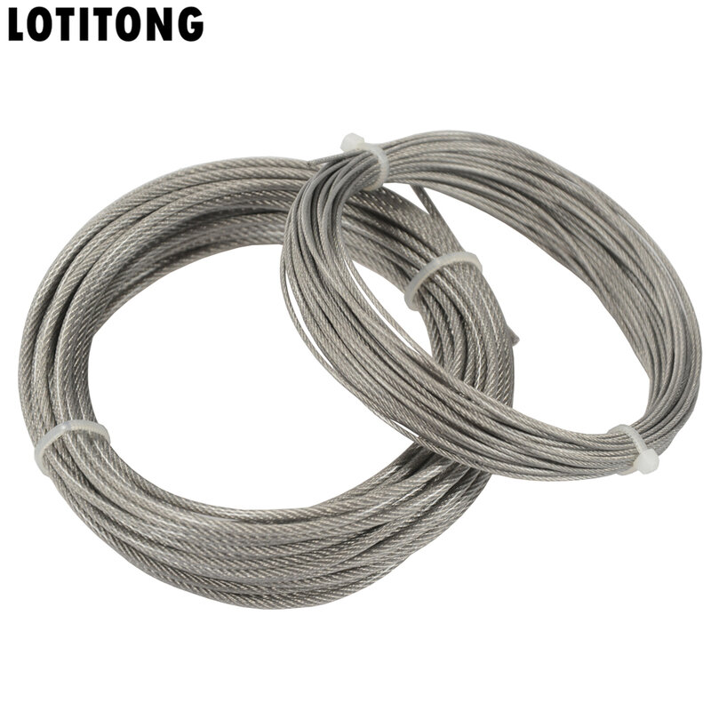 LOTITONG 70lb-368lb fishing steel wire Fishing lines 7x7 49 strands super soft wire lines Cover plastic Waterproof Leader line